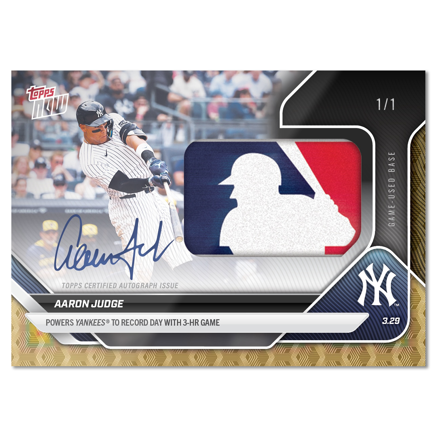 2025 MLB Topps NOW  球員卡 AARON JUDGE LOOK FOR RELICS and AUTO-RELICS 單場三轟 #18