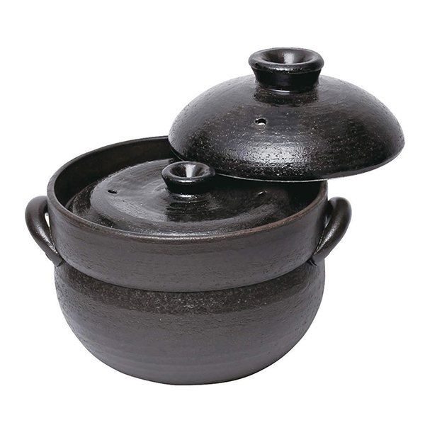 【萬古燒】黑釉 4合炊飯鍋