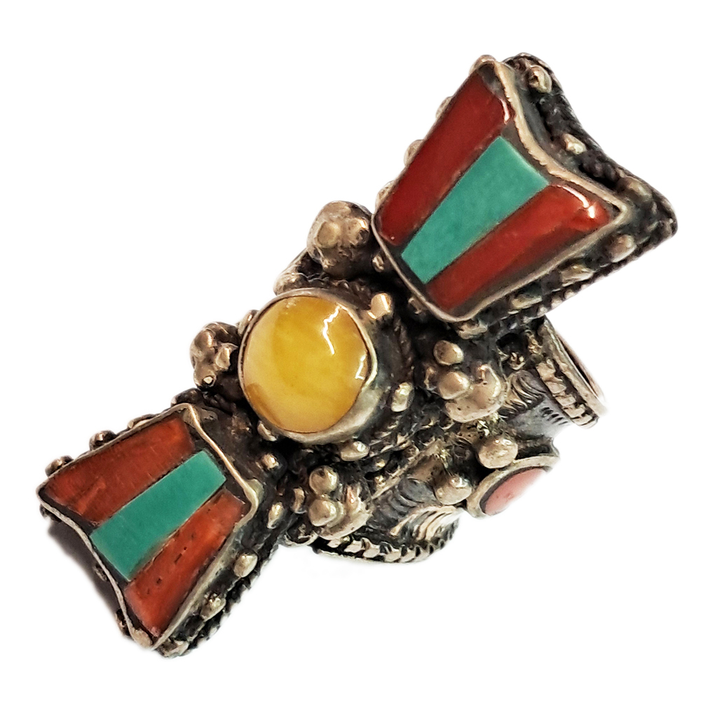 金剛杵鑲寶石{925純銀}戒指【十方】126707