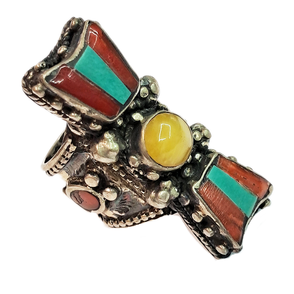 金剛杵鑲寶石{925純銀}戒指【十方】126707