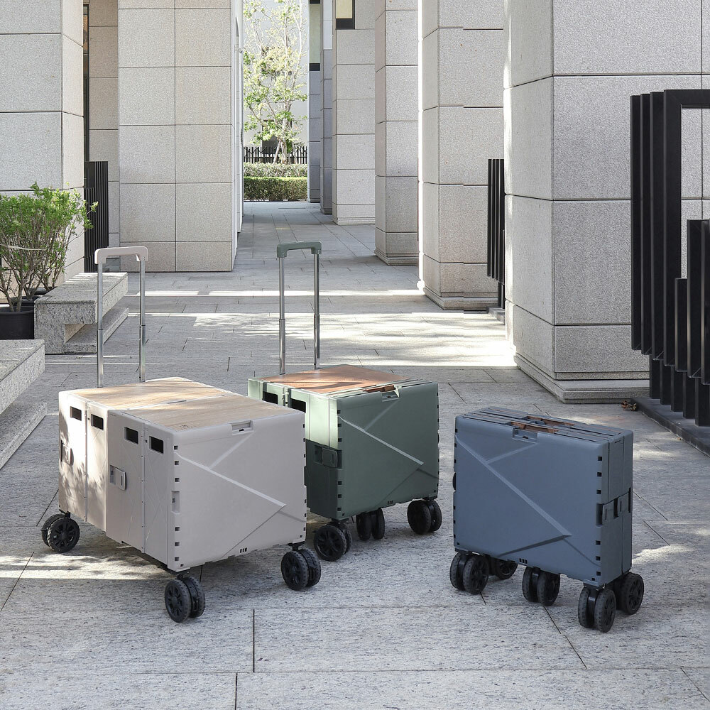 LIGFE 擴充式折疊收納手推車( 贈彈力繩)