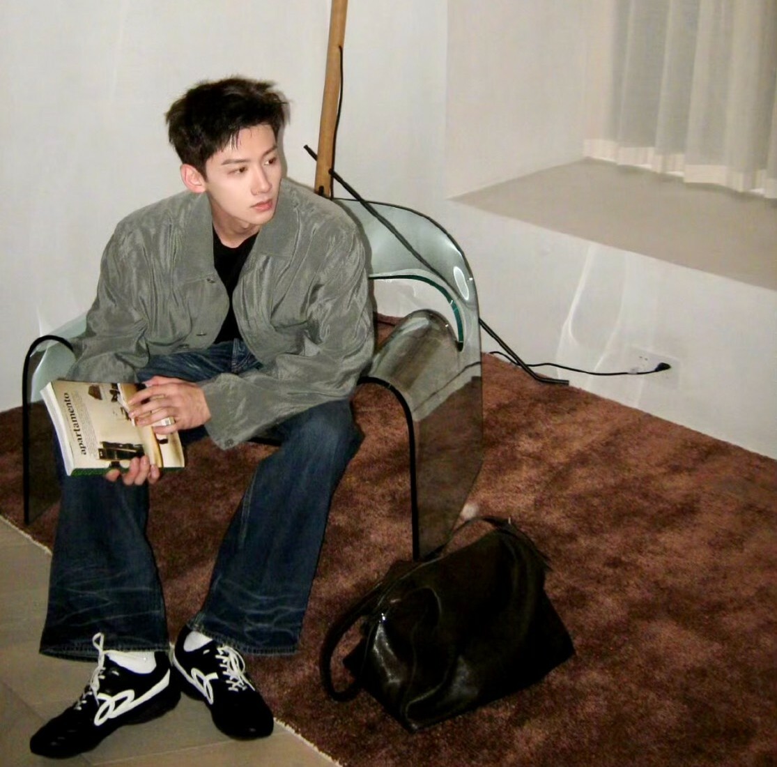 (白敬亭同款)  GOOD BAI 復古時尚流浪鞋 黑色 男女同款 B25SSFWG003-BK