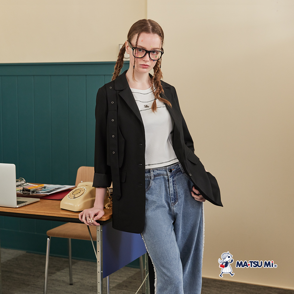 MA‧TSU Mi 解構設計感西裝外套(深灰.黑)