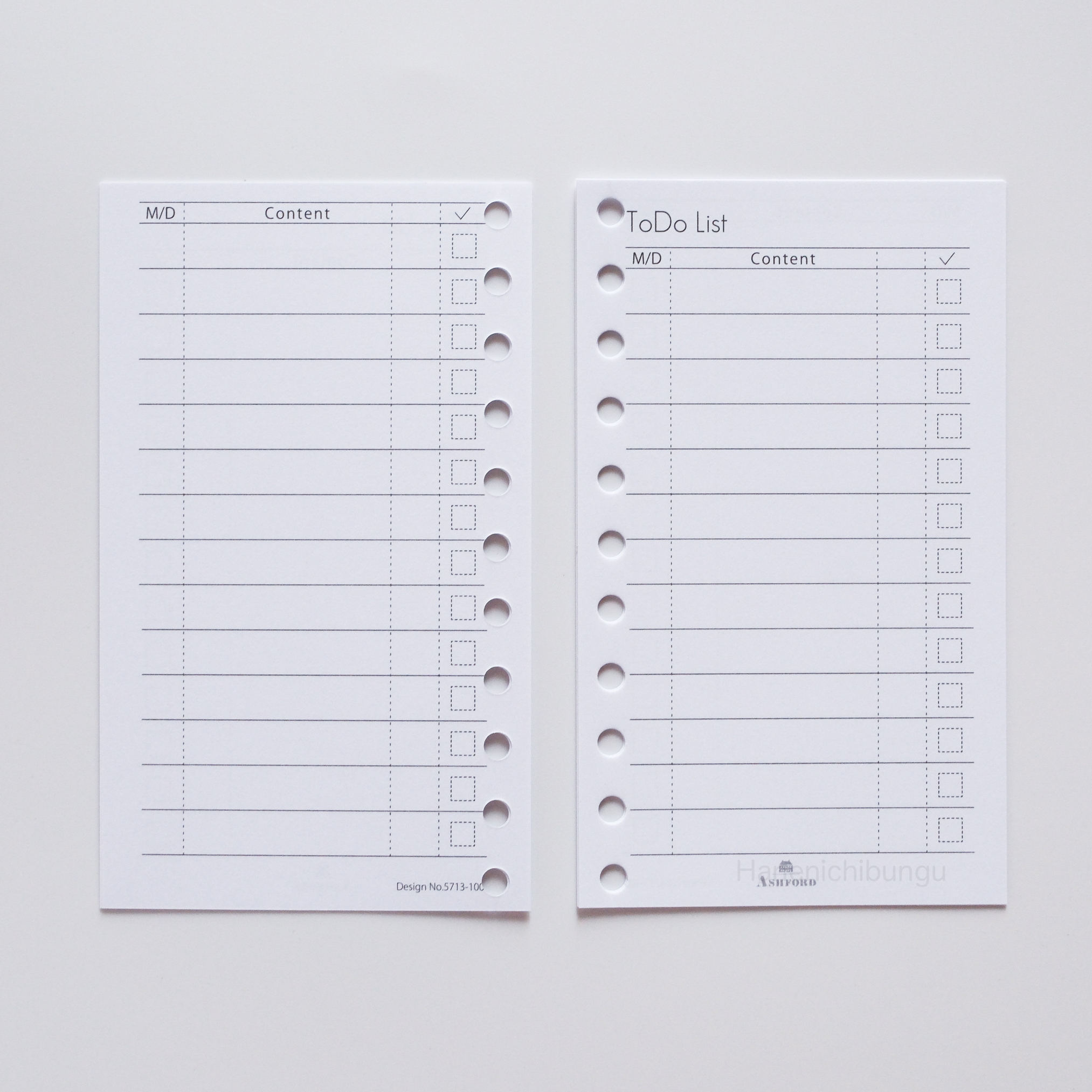 MICRO5／26孔活頁手帳通用內頁／TO DO list（30張入）