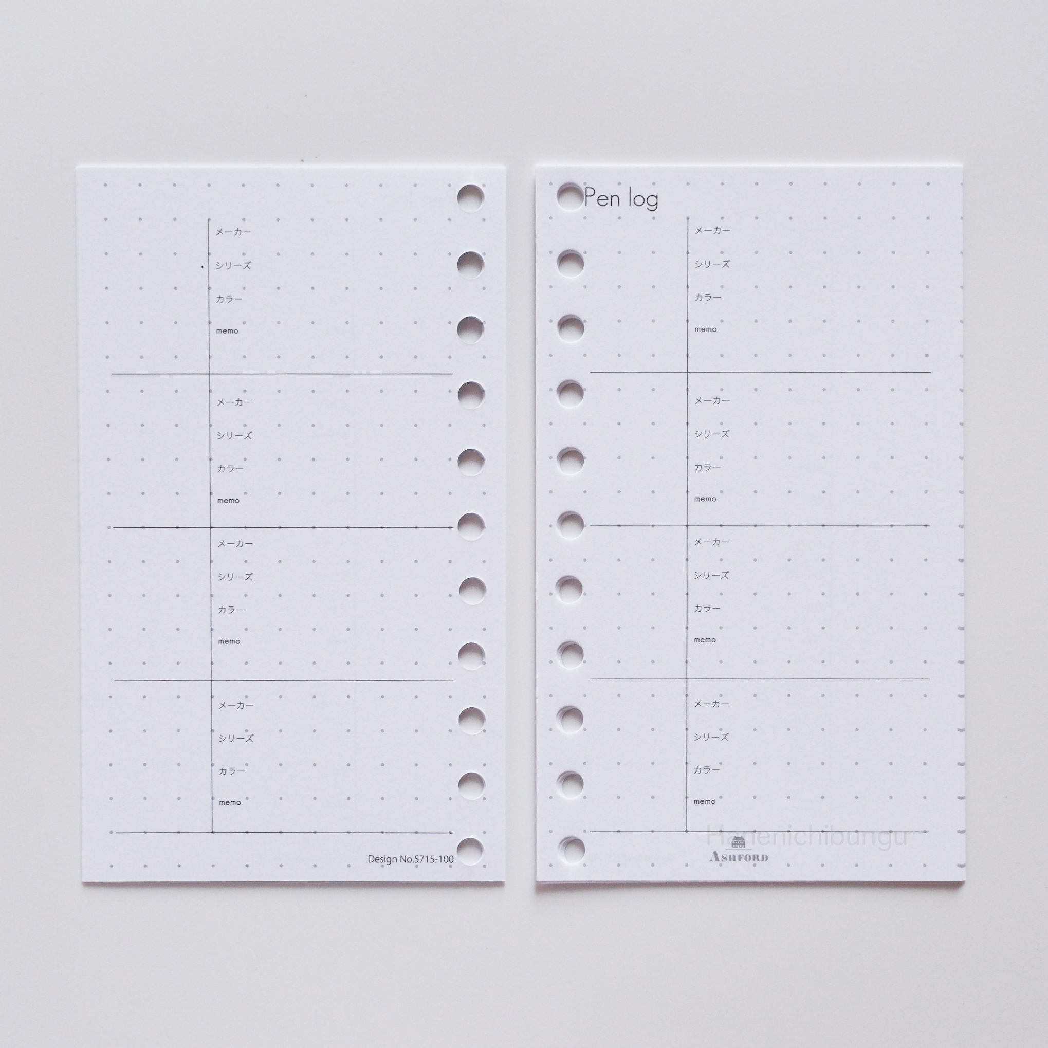 MICRO5／26孔活頁手帳通用內頁／顏色記錄表（30張入）