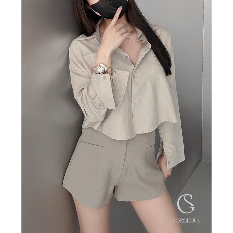 G9585 現貨「單釦A字西裝短褲」