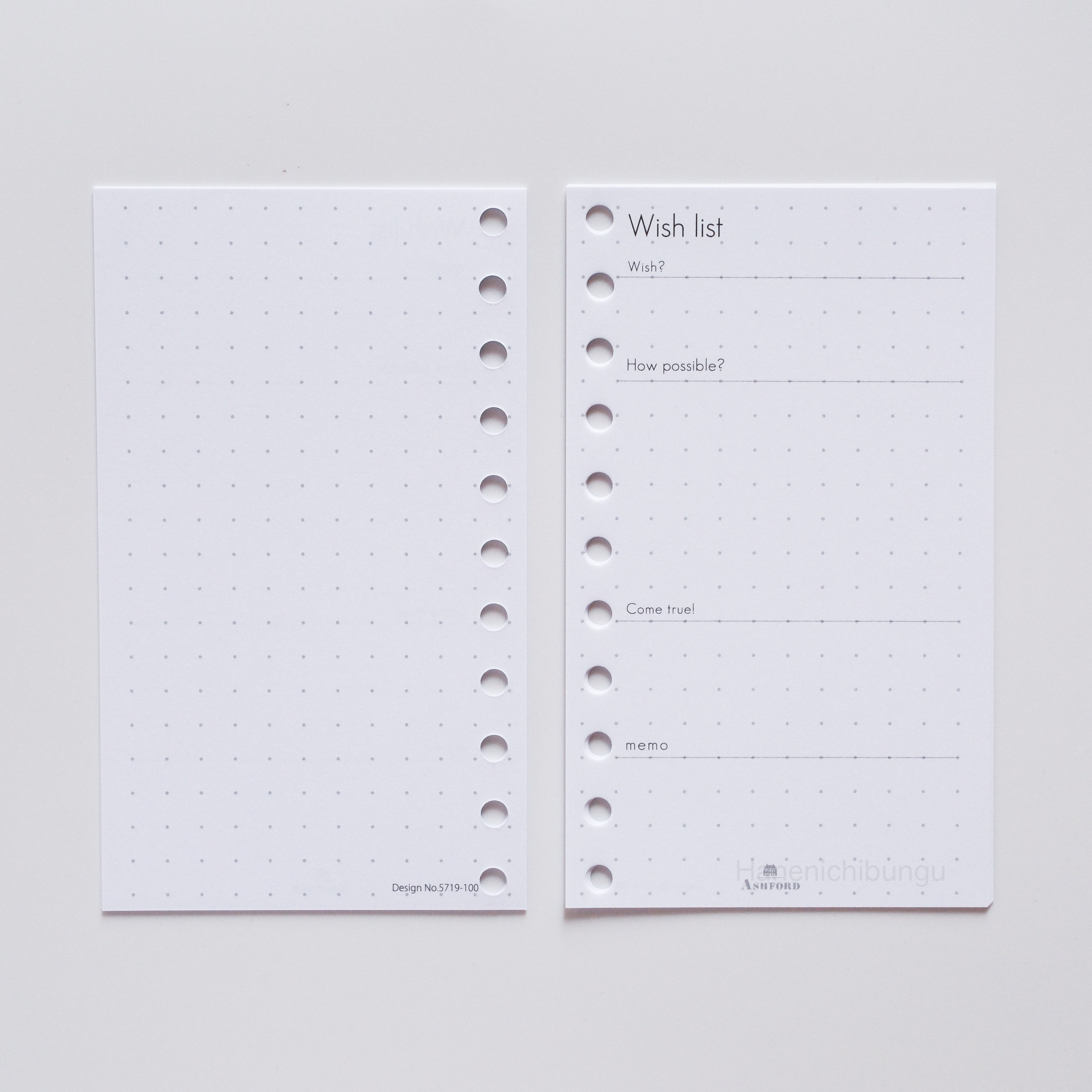 MICRO5／26孔活頁手帳通用內頁／願望清單（30張入）