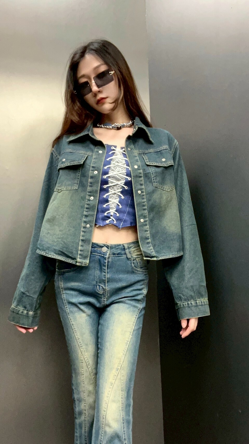 洗水短款牛仔外套