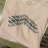 [S] ARMANI EXCHANGE PINK LOGO GLITTER FRONT T-SHIRT, 6RYT31-YJ3RZ-7415 (SAX292)