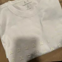 [S] ARMANI EXCHANGE WHITE COTTON CREW NECK T-SHIRT, 7VZTHO-ZJACZ-1100 (SAX297)