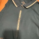 [S] ARMANI EXCHANGE BLUE LOGO IN ZIP-UP POLO SHIRT, 7VZFBB-ZJH4Z-15CR (SAX300)
