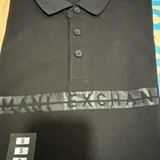 [S] ARMANI EXCHANGE BLACK LOGO TAPE FRONT POLO SHIRT, 7VZFGA-ZJ81Z-12 (SAX301)
