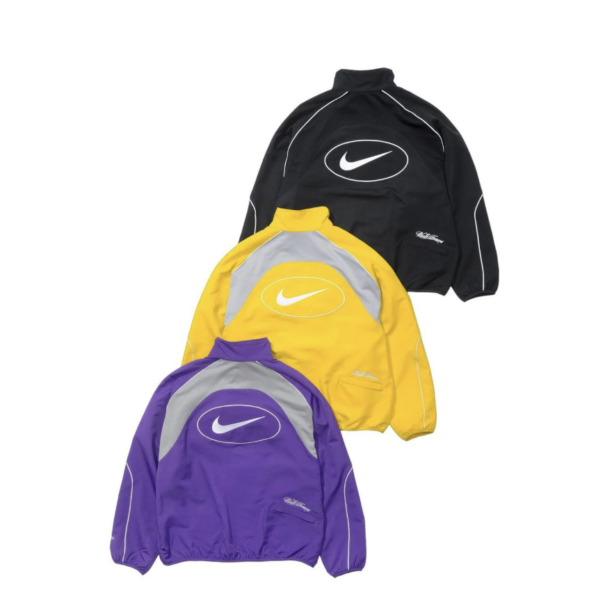 SUPREME X NIKE TRACK JACKET WORLD FAMOUS 聯名 訓練外套 電繡 LOGO -HF9622黑色(010)/紫色(545)