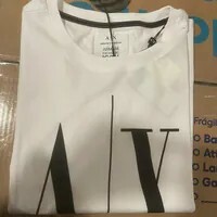 [S] ARMANI EXCHANGE WHITE RELAXED FIT T-SHIRT WITH ROUND NECK AND LOGO, 8NYTCX-YJG3Z-5100 (SAX318)