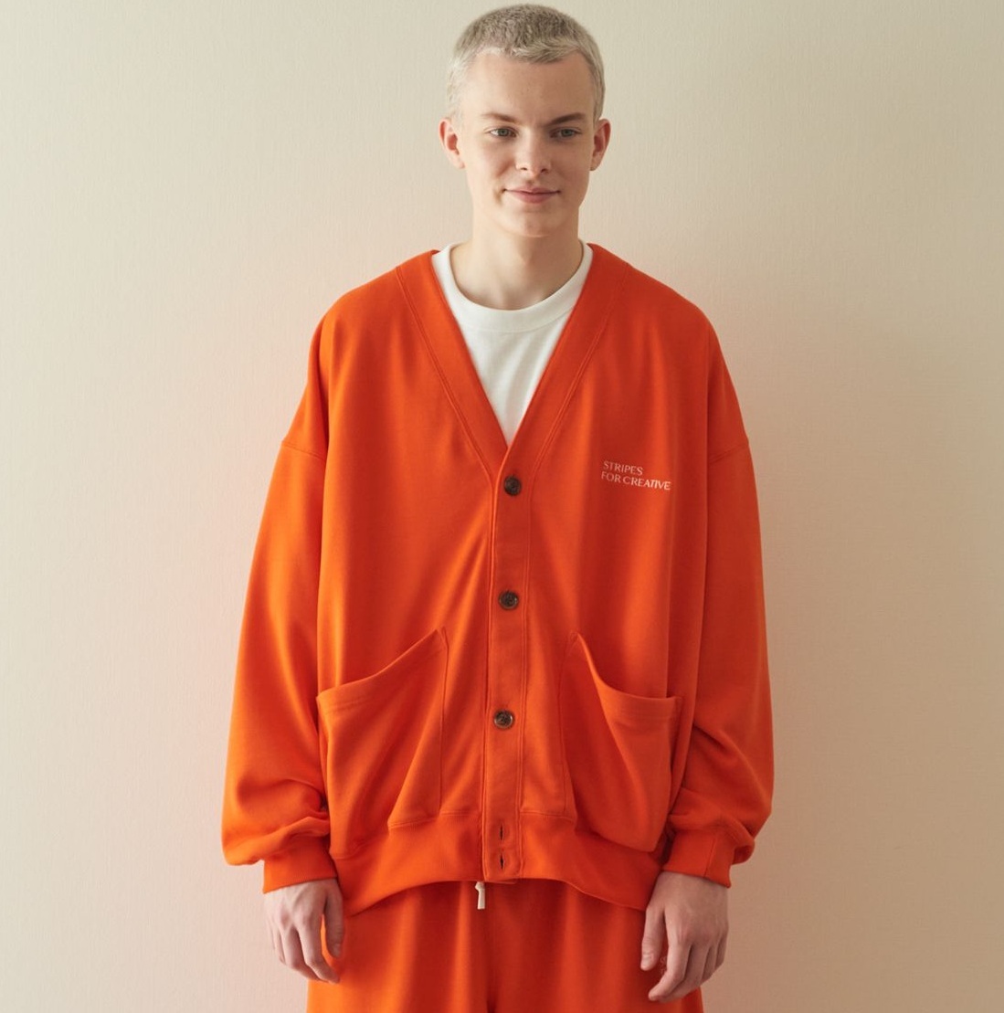 S.F.C (Stripes For Creative) 2025 S/S SWEAT CARDIGAN (SFCSS25CS03) - ORANGE PRE ORDER ITEM (預訂中)