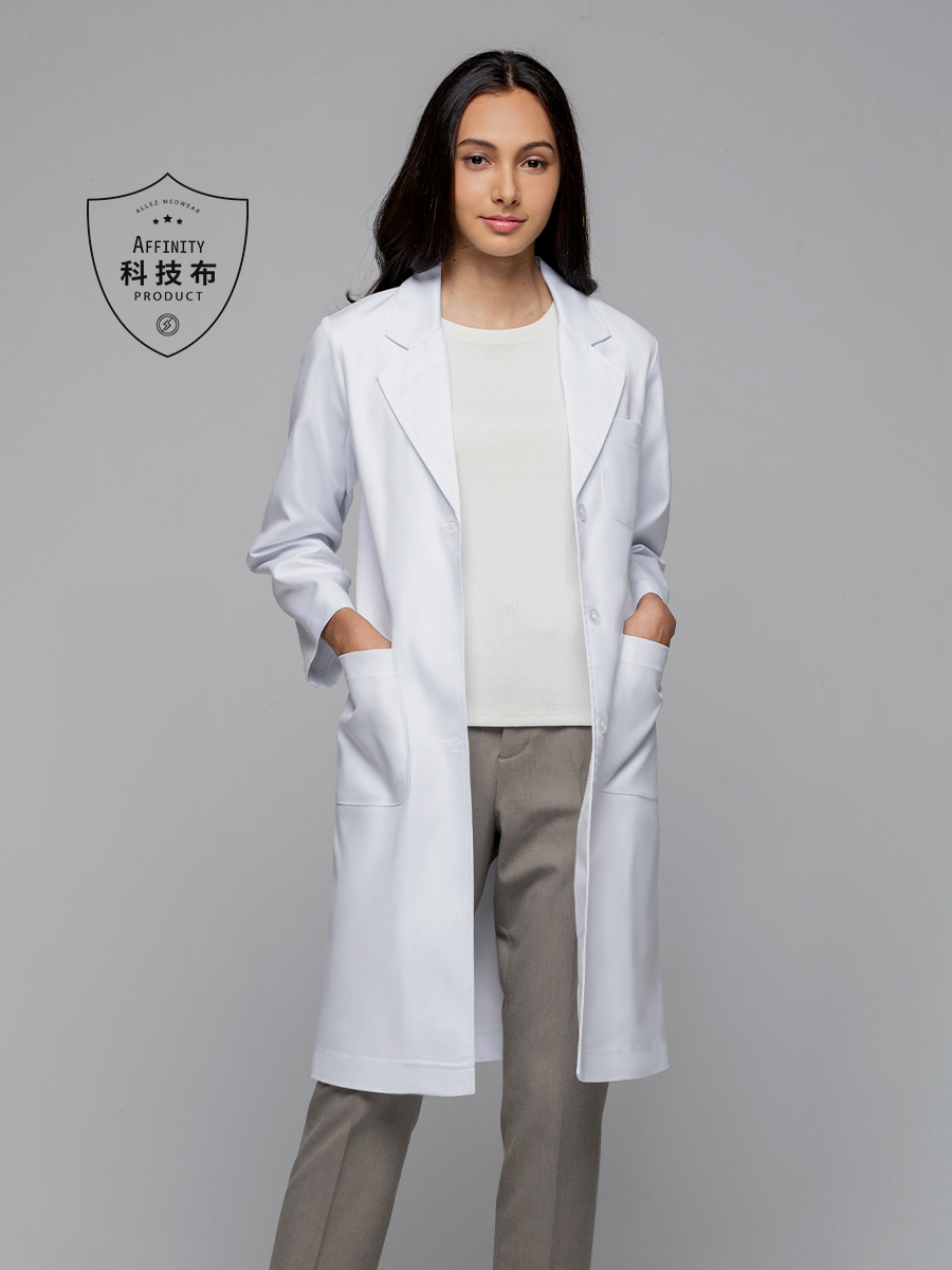 【 A505-W0 預購款】女醫師長袍-A科技布-純粹白