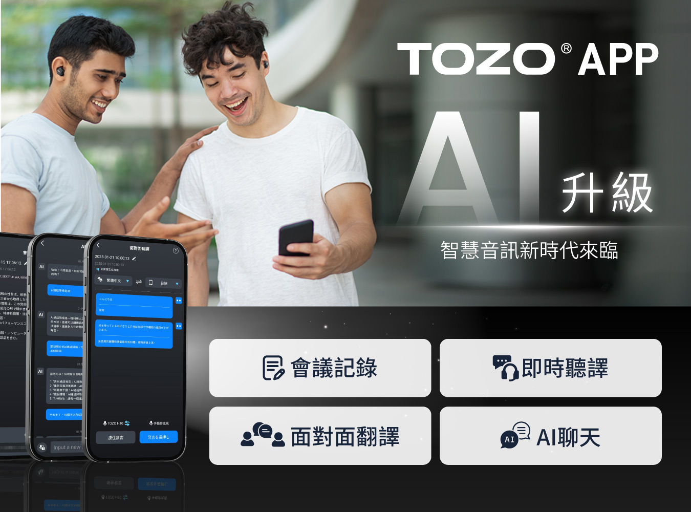 藍芽耳機,藍牙耳機,AI,Chat GPT,Gemini,無線藍牙耳機,耳機,TOZO APP,AI翻譯