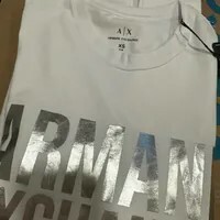 [S] ARMANI EXCHANGE WHITE BIG LOGO PRINT T-SHIRT, 7VZTHA-ZJE6Z-1100 (SAX324)