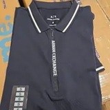 [S] ARMANI EXCHANGE NAVY LOGO IN ZIP-UP POLO SHIRT, 7VZFBB-ZJH4Z-1510 (SAX350)