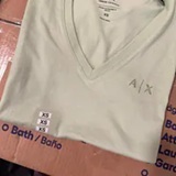 [S] ARMANI EXCHANGE GREEN SLIM FIT JERSEY T-SHIRT WITH V-NECK SMALL LOGO A/X, 6DYT37-YJDGZ-1874 (SAX354)