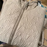 [S] ARMANI EXCHANGE BEIGE ALLOVER EMBOSSED LOGO JACKET, 6DZB10-ZN4XZ-17AB (SAX358)