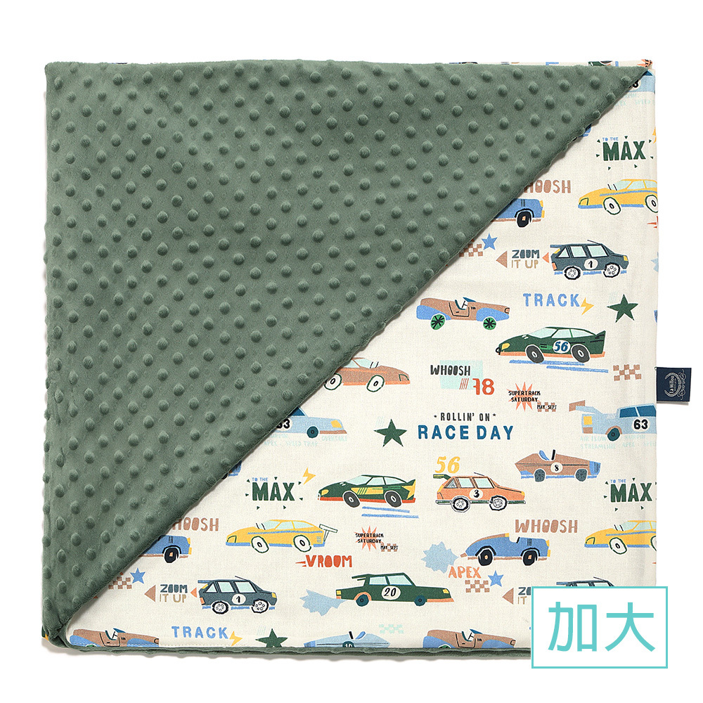 La Millou波蘭 單面巧柔豆豆毯加大｜賽車總動員｜抹茶鮮牛奶