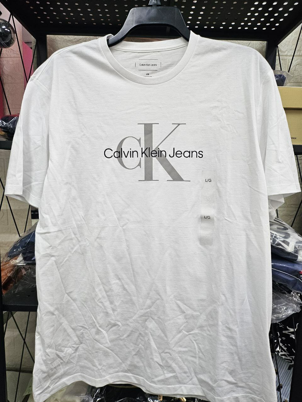 [S] CALVIN KLEIN WHITE CLASSIC LOGO SHORT SLEEVE T-SHIRT, SCK750 (SCK750)