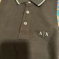 [S] ARMANI EXCHANGE BLACK SMALL LOGO A/X POLO SHIRT, 7VZFLE-ZJM5Z-1200 (SAX347)