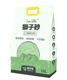 獅子砂 1.5MM 綠茶味豆腐貓砂．18L