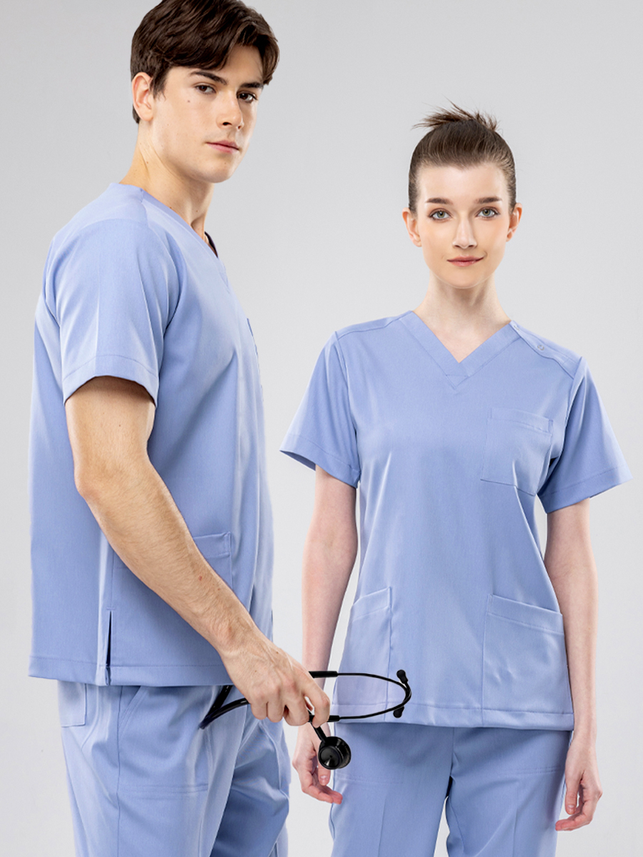 【 AB719-C2 】男女通用-刷手上衣-AB柔挺布-迷霧紫