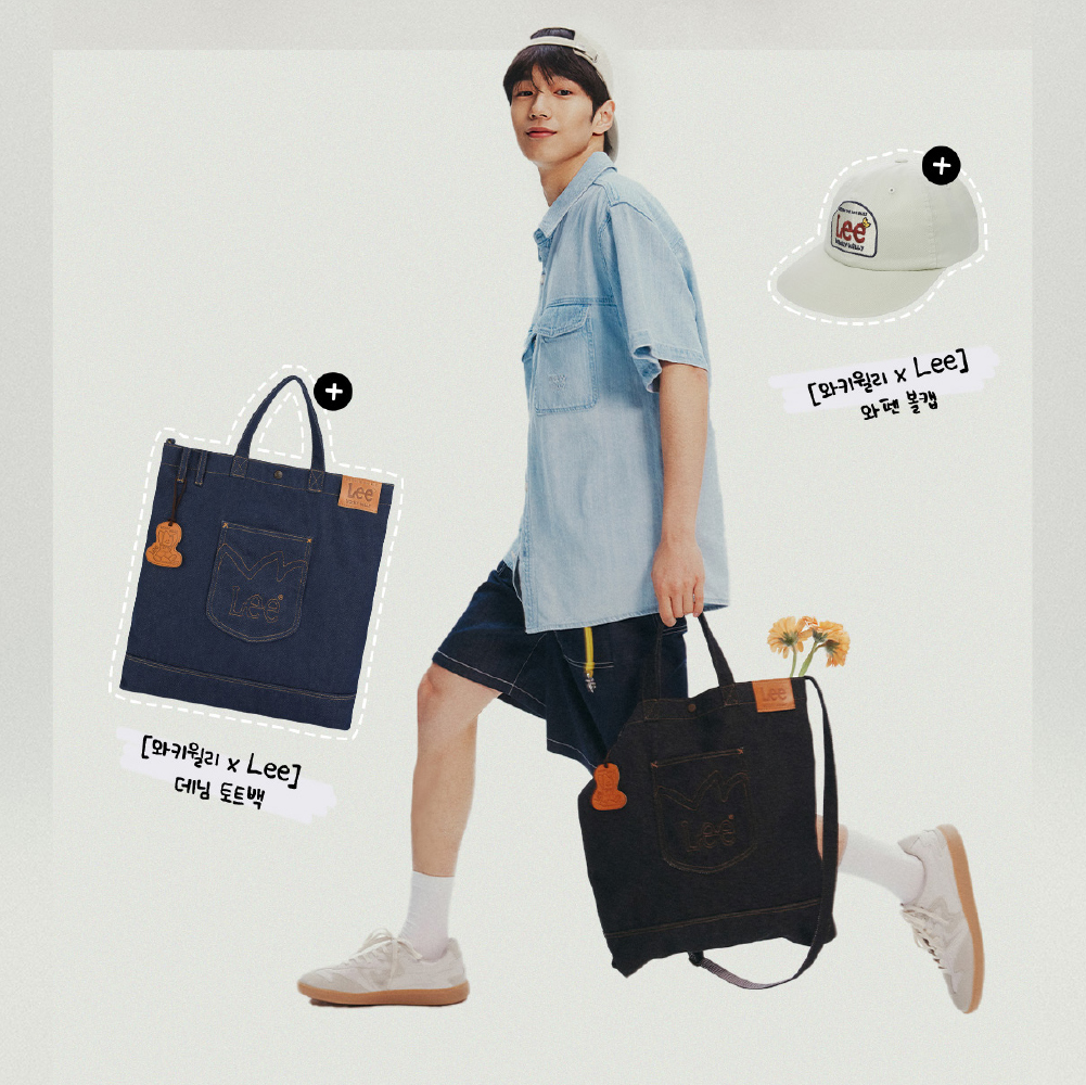WACKY WILLY X LEE Denim Tote Bag  聯名 小飛人 牛仔 托特包
