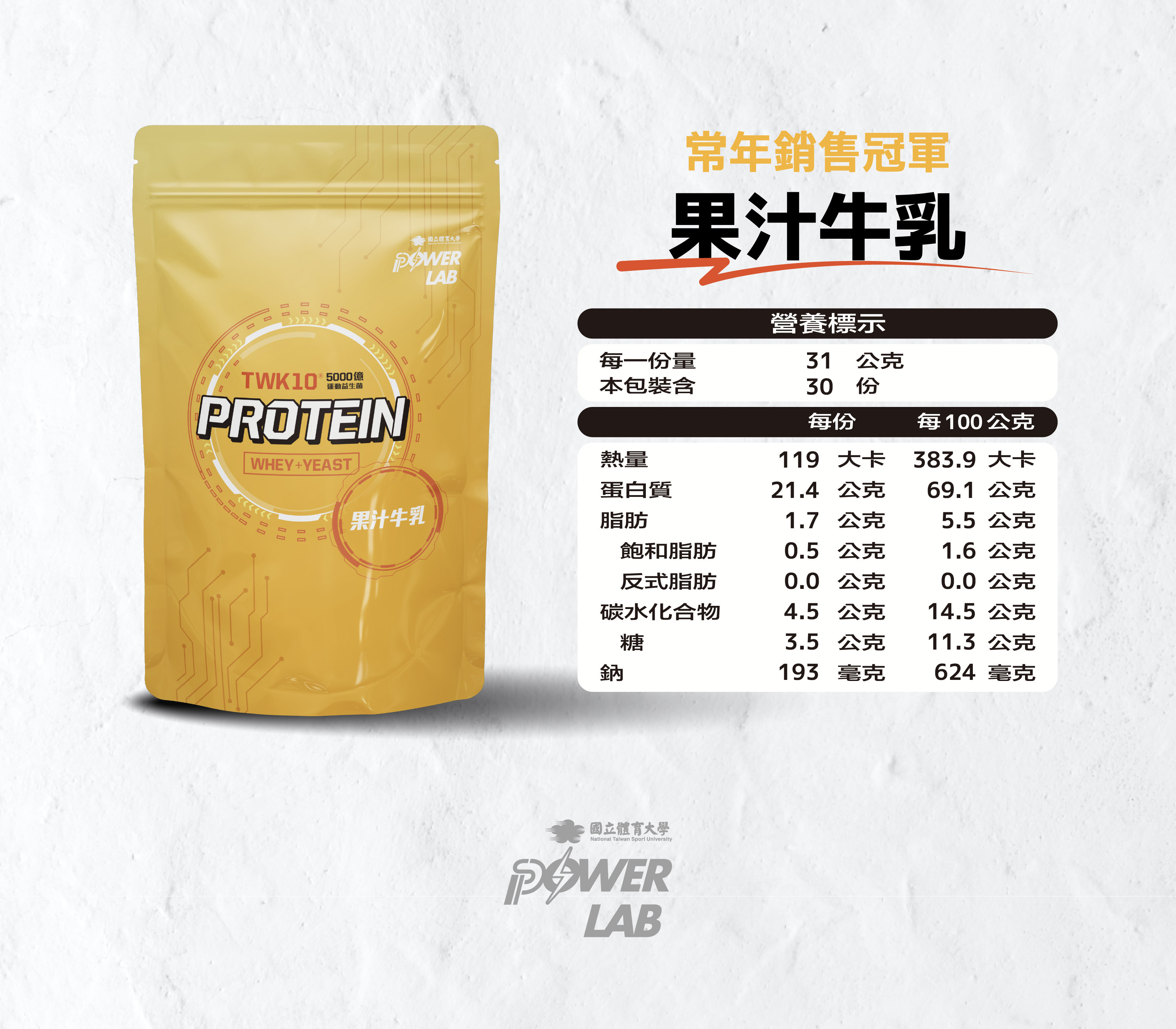 POWERLAB 快慢蛋白 (果汁牛乳) (1kg/包)