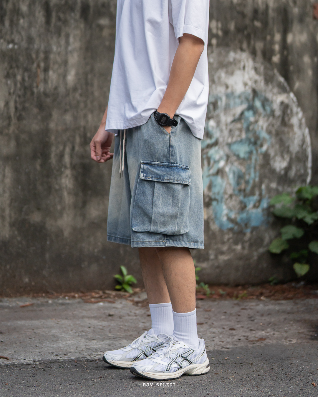 #預購 Tailor collection 大口袋 抽繩 水洗牛仔短褲 大陸選貨 兩色 L2257