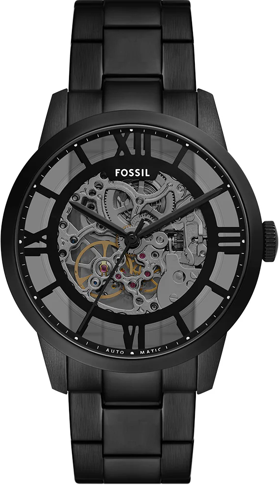 萬年鐘錶 - Fossil  Townsman 摩登都會全黑透視機械不鏽鋼男錶  ME3269  錶徑44MM