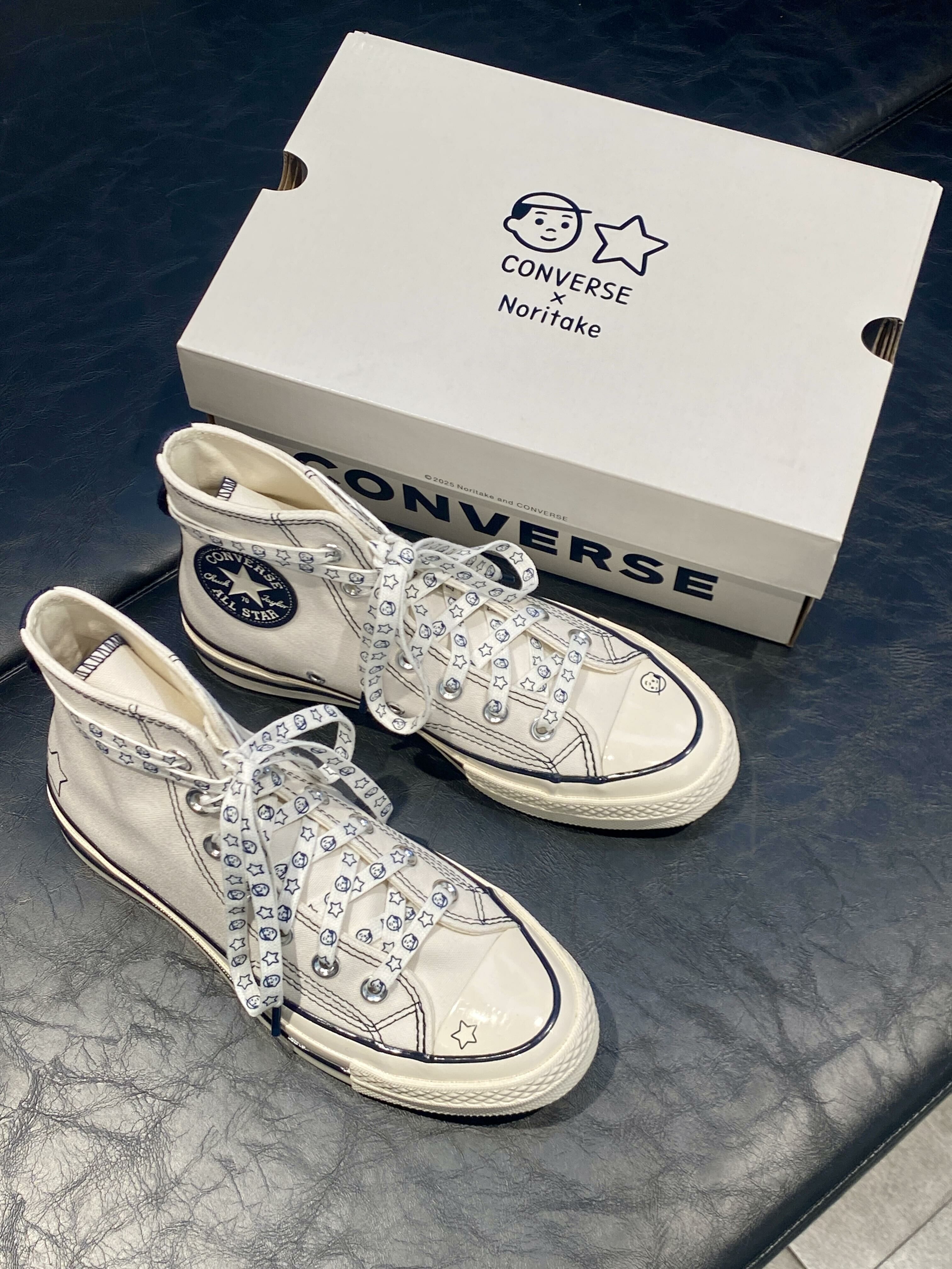 Noritake x Converse Chuck Taylor 1970 手繪風外縫線白色奶油底帆布