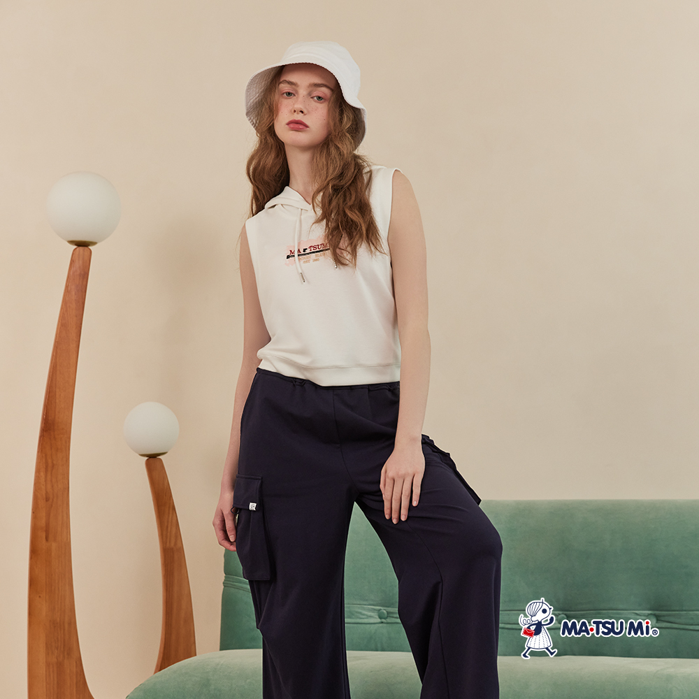 MA‧TSU Mi 大口袋抽繩壓褶工裝褲(深藍)