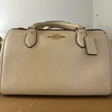 [S] COACH GOLD/IVORY CV962 ROWAN SATCHEL BAG, 196395541645 (SCO1167)