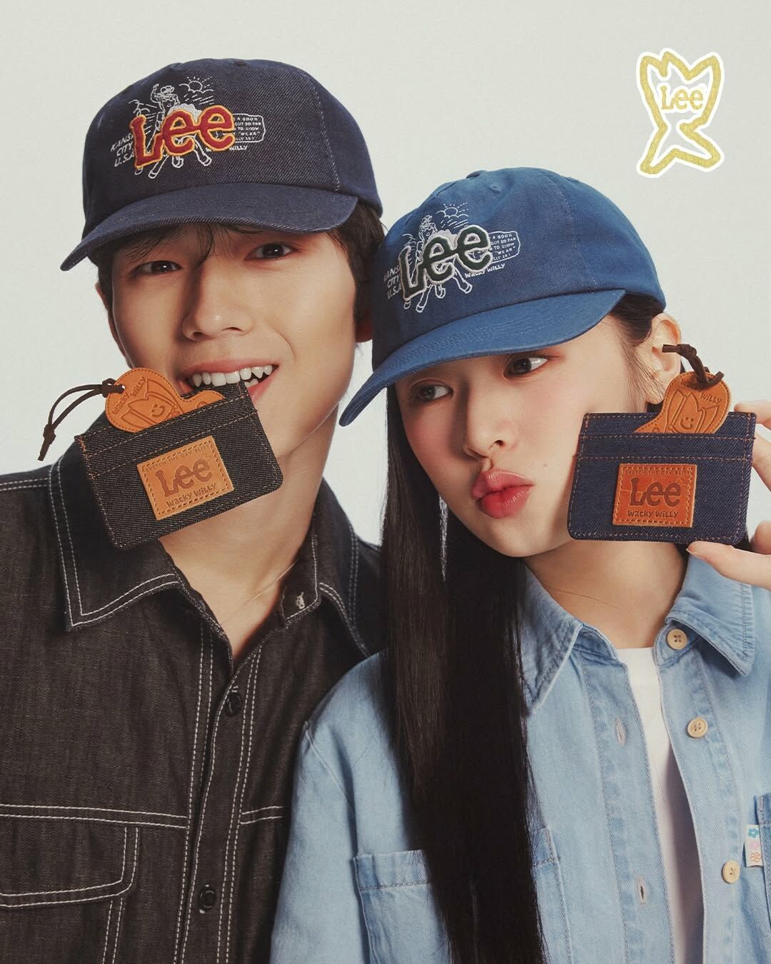 WACKY WILLY X LEE 聯名 小飛人 牛仔丹寧刺繡棒球帽 深藍色/牛仔藍