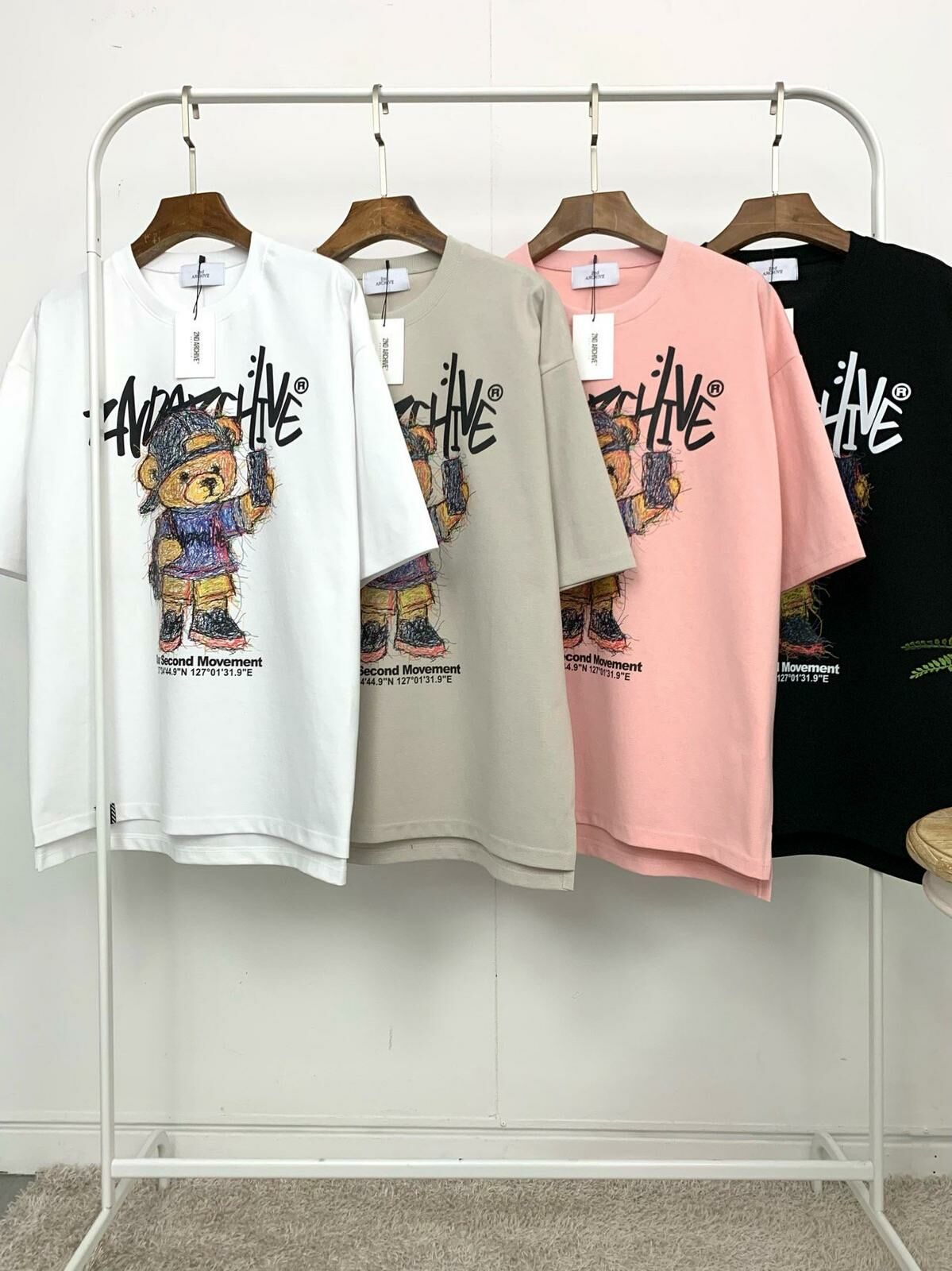 熊仔圖案英文字短袖Tee 2nd-231T