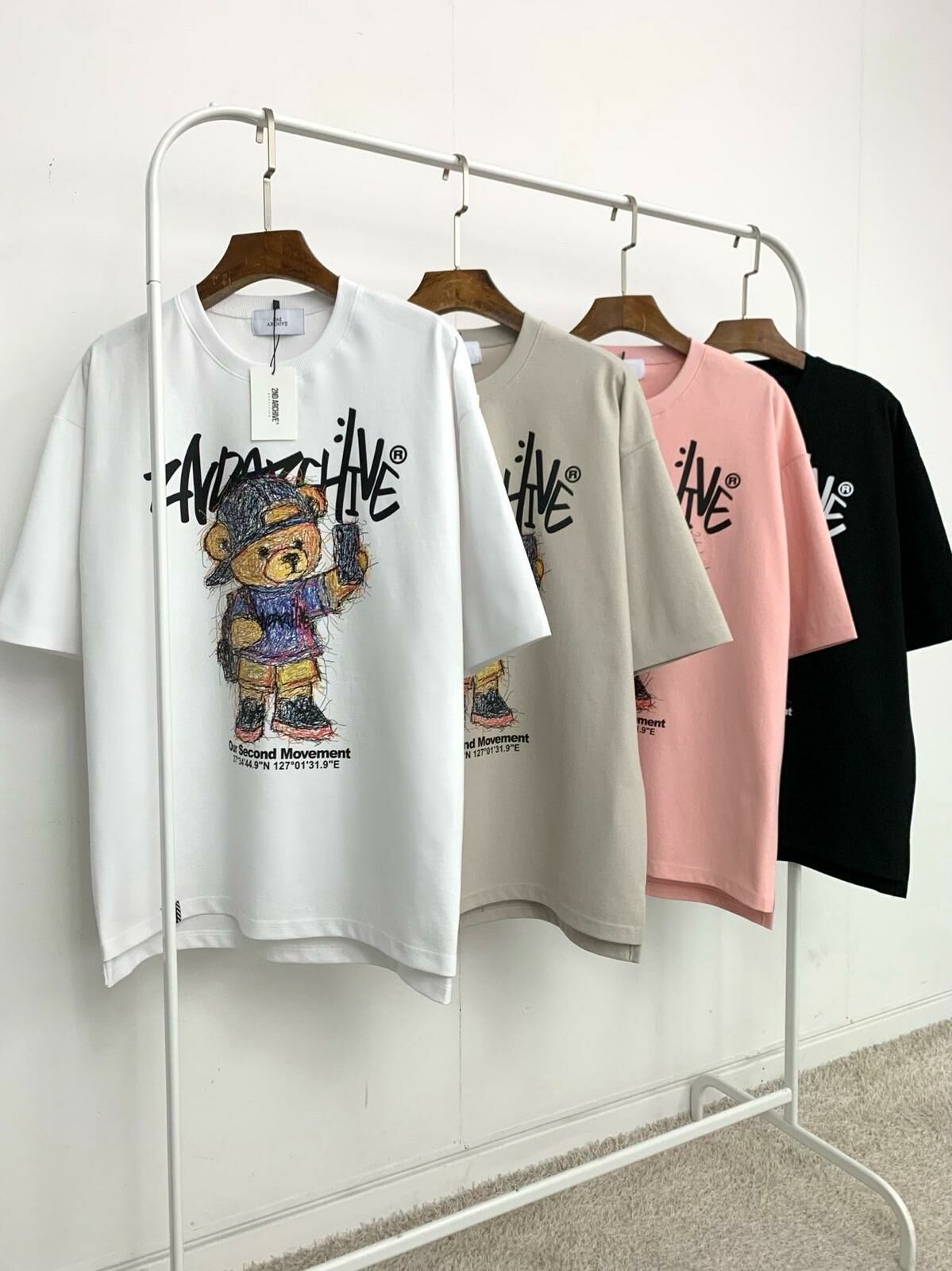 熊仔圖案英文字短袖Tee 2nd-231T