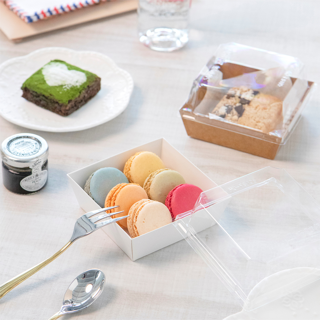 透明輕食盒 白色 8號