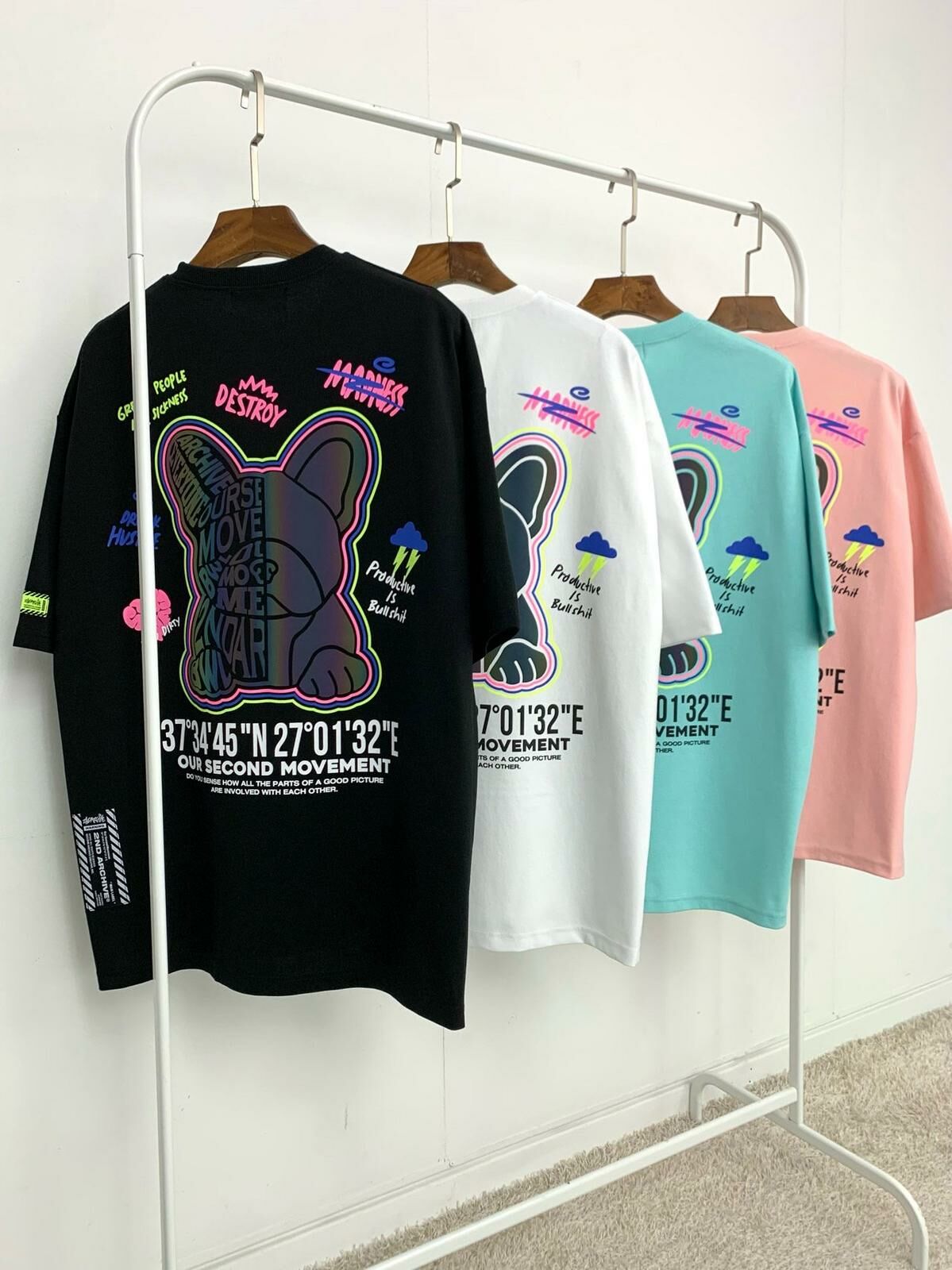 狗仔圖案英文字短袖Tee 2nd-234T