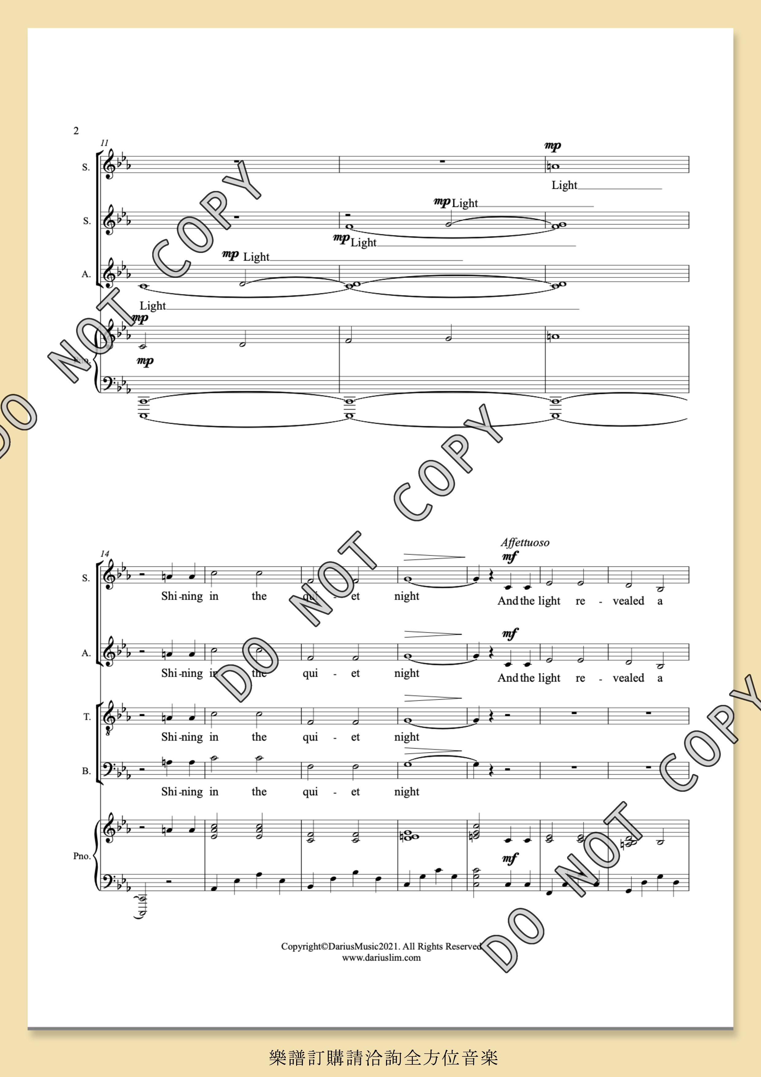 【混聲四部】《Light of the Night》