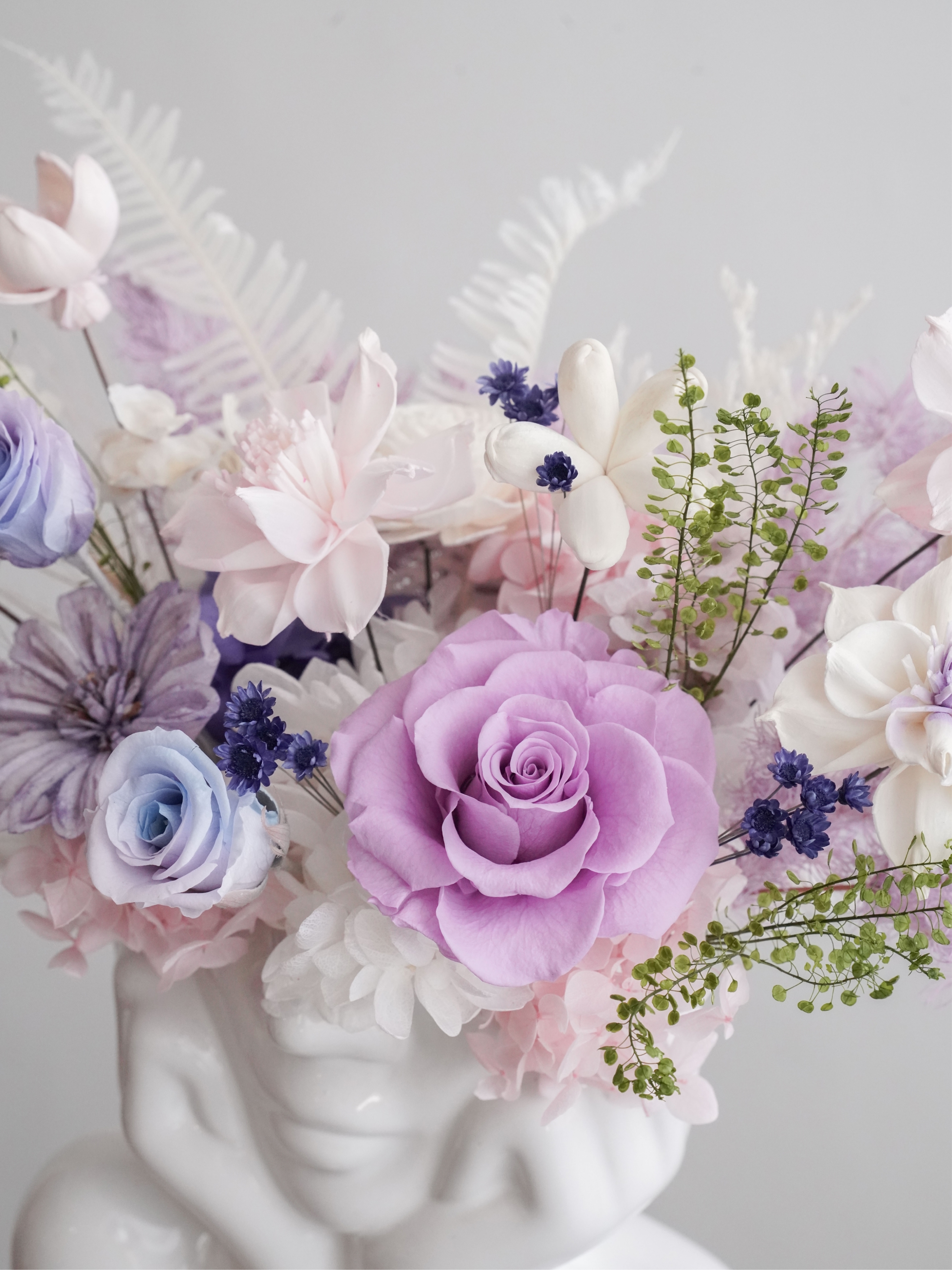 Purple Hopes for the Arrival of Spring Preserved Flower Pot