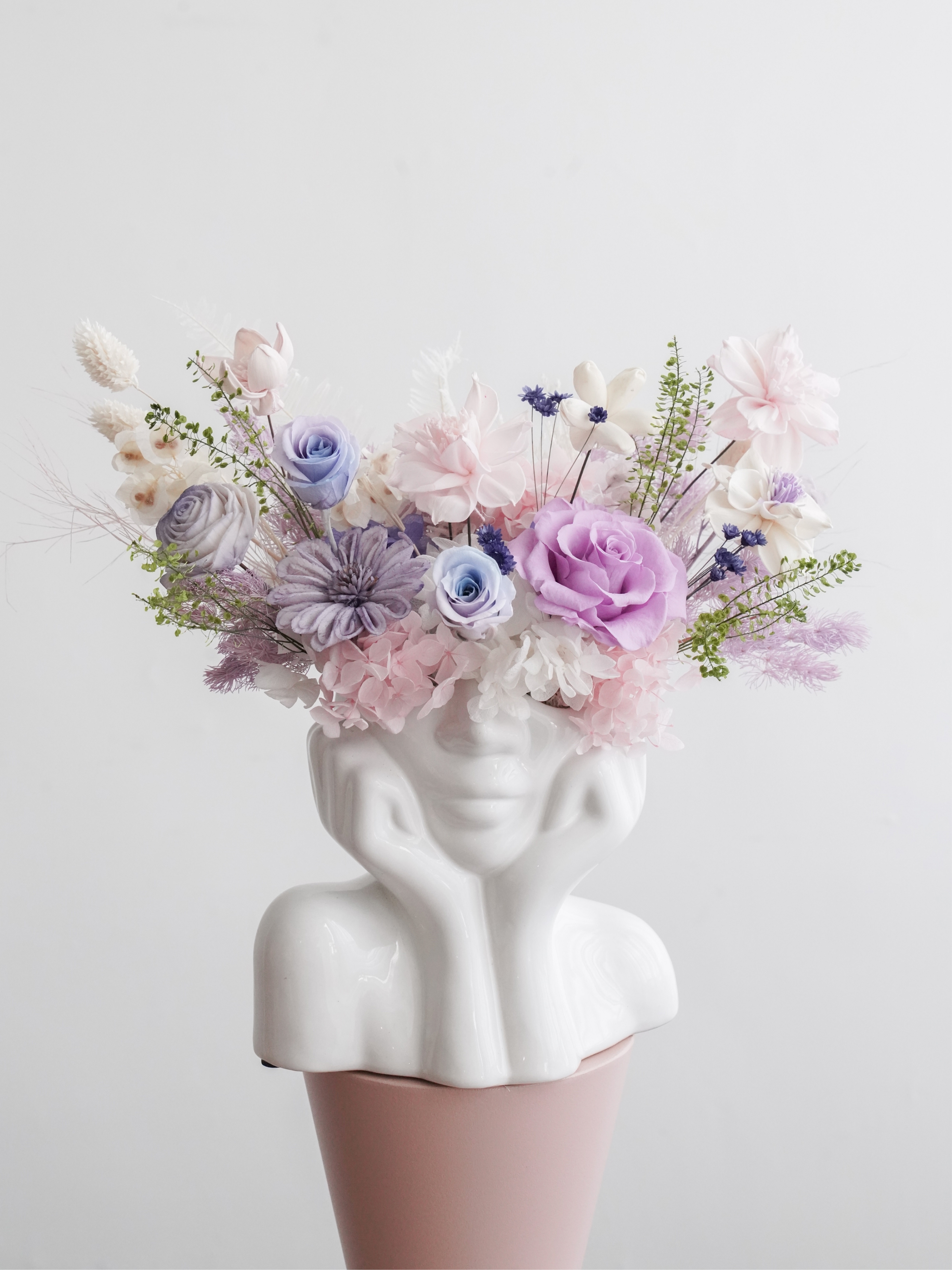 Purple Hopes for the Arrival of Spring Preserved Flower Pot