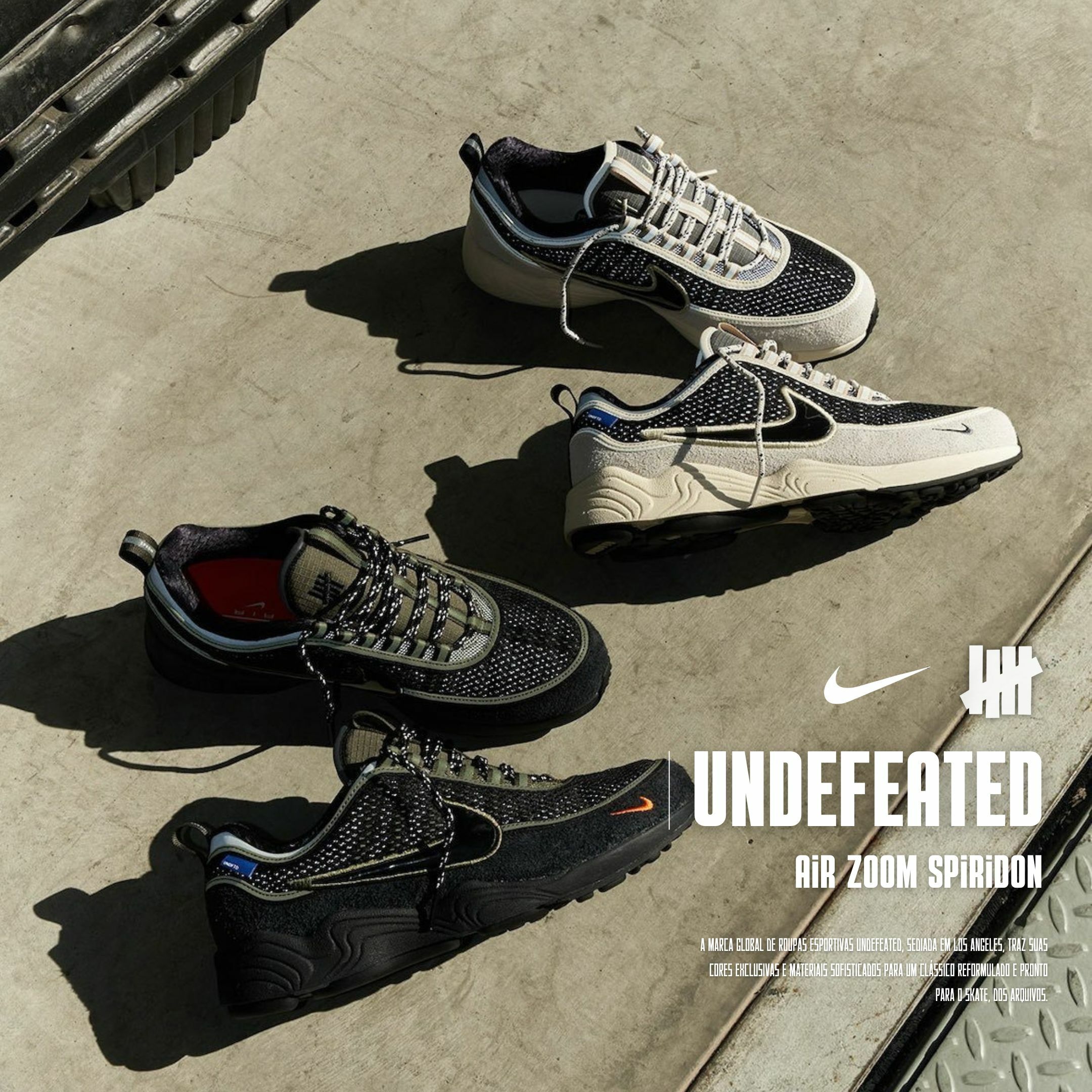 NICEDAY 代購 UNDEFEATED x Nike Zoom Spiridon 幽魂白 午夜黑 白色 黑色 聯名 HV4847