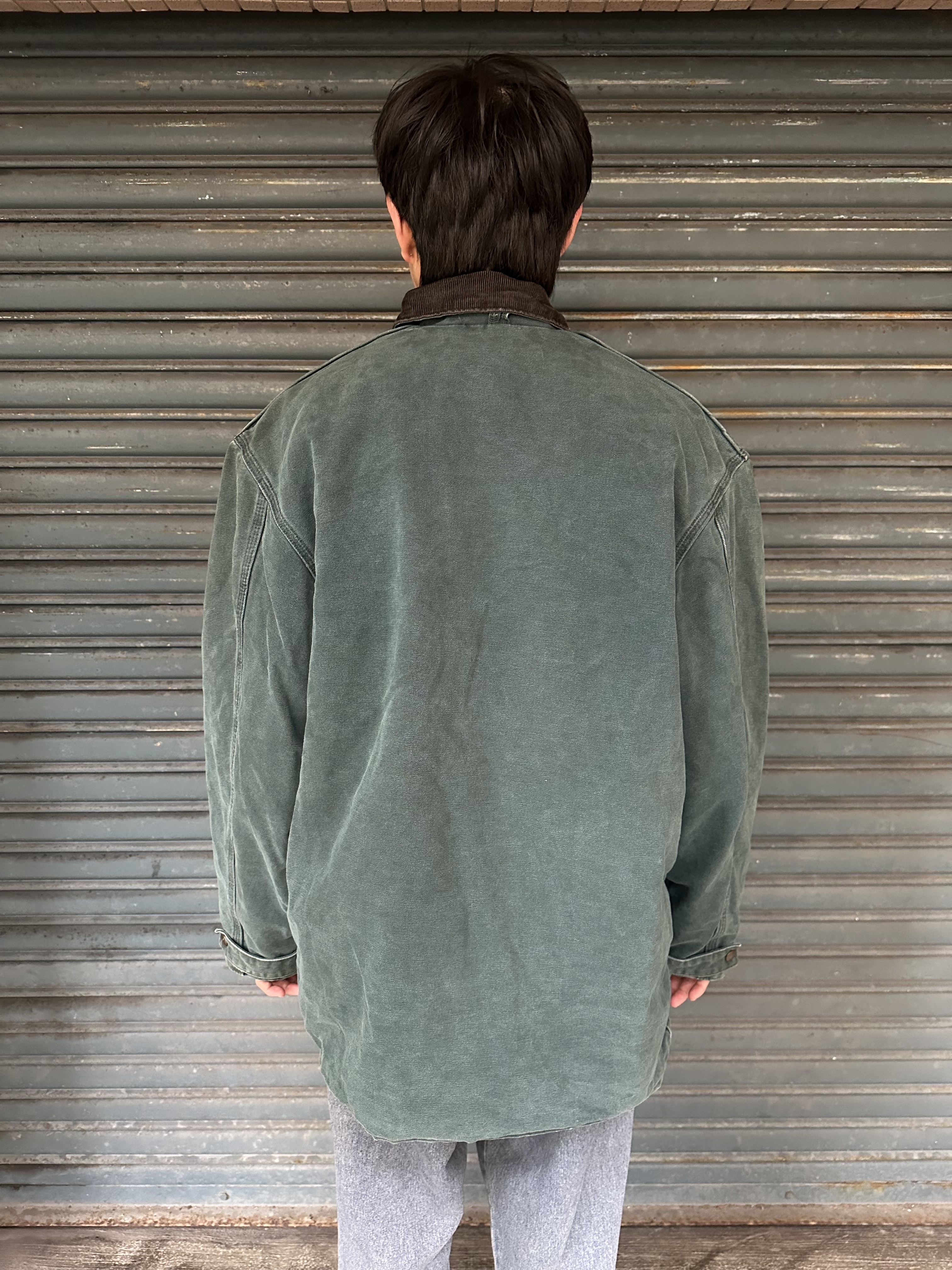 90s Carhartt Dark Green Duck Work Coat Made in USA