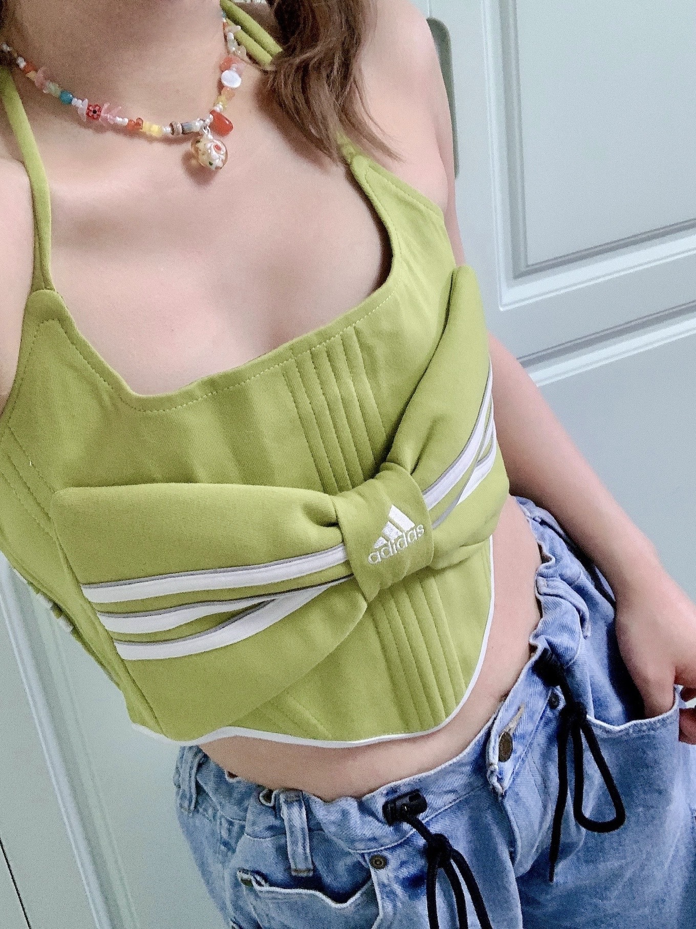 JUSTME - 【現貨】泰國復古Remake大蝴蝶結後綁頸馬甲