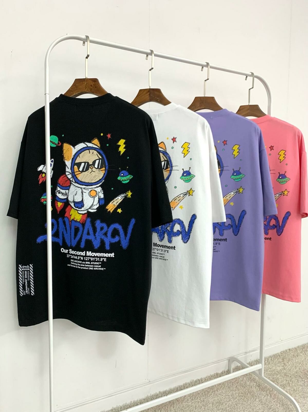 貓仔圖案英文字短袖Tee 2nd-238T