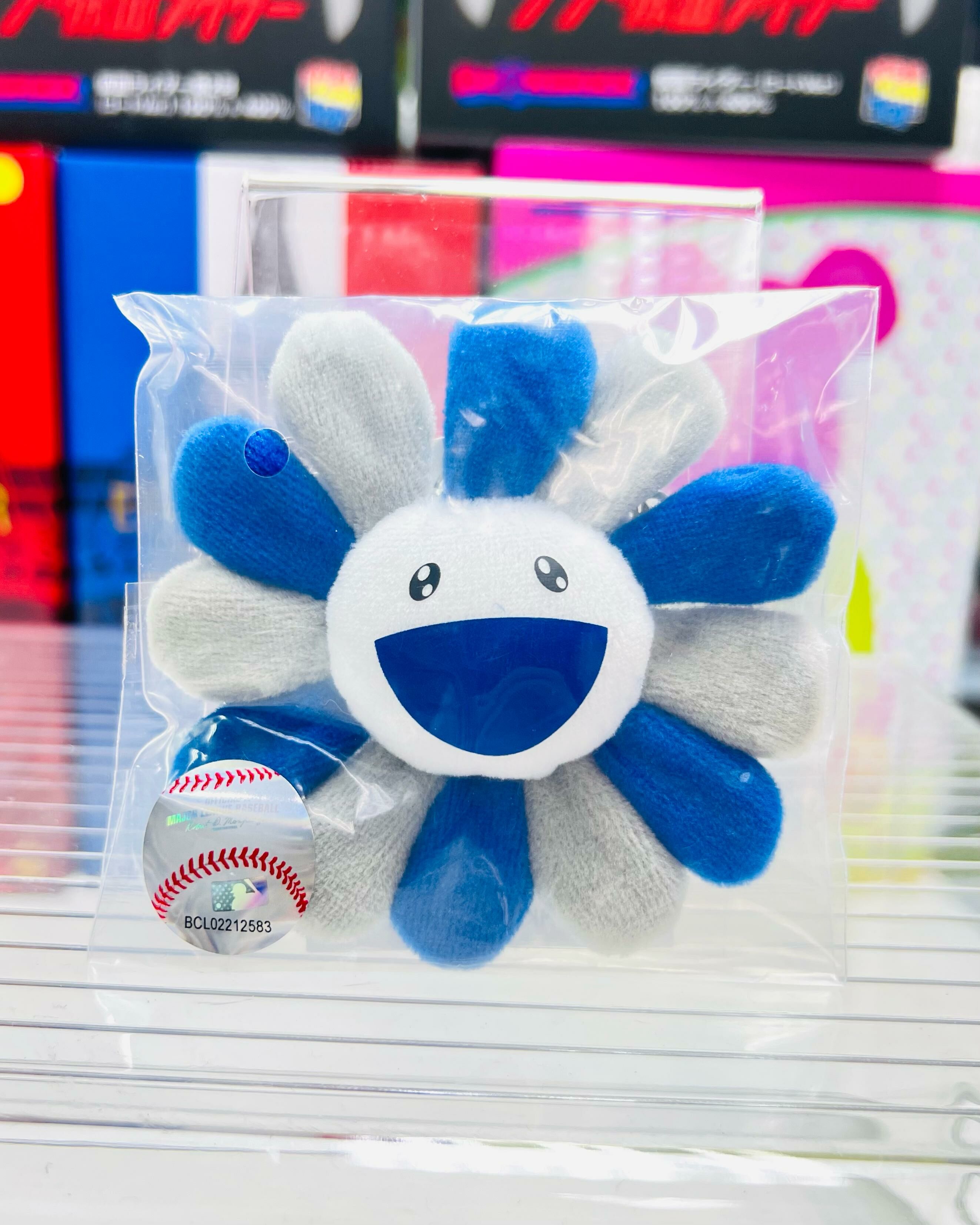 Takashi Murakami x MLB World Tour Tokyo Series 2025 Dodgers Flower Keychain(blue x grey)